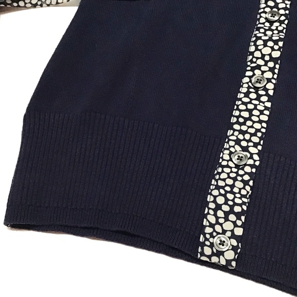 Isaac Mizrahi Silk Neckerchief Navy Cardigan - Picture 3 of 7